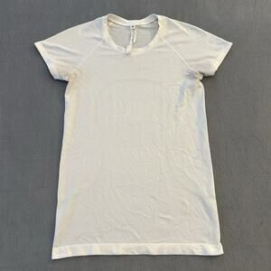 Lululemon Swiftly Tech Short Sleeve Crew White Top Womens 8 Active Stretch Gym